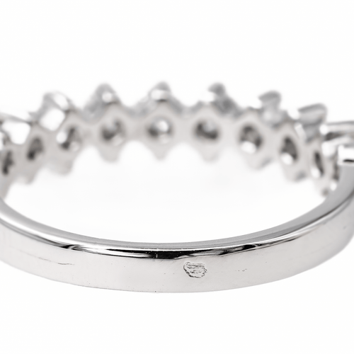 Bague 55 Bague demi-alliance en or blanc 18 carats et diamants 58 Facettes 3447715CN