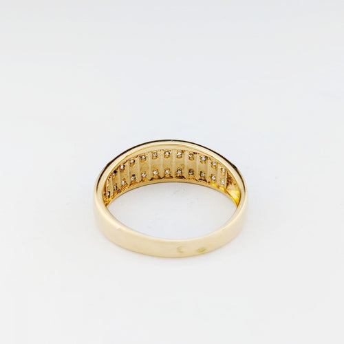Bague 52 Bague alliance à double rang de diamants en or jaune 18 carats 58 Facettes 34509