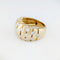 Bague 56 Bague large pavée de diamants en or jaune 18 carats 58 Facettes 34524