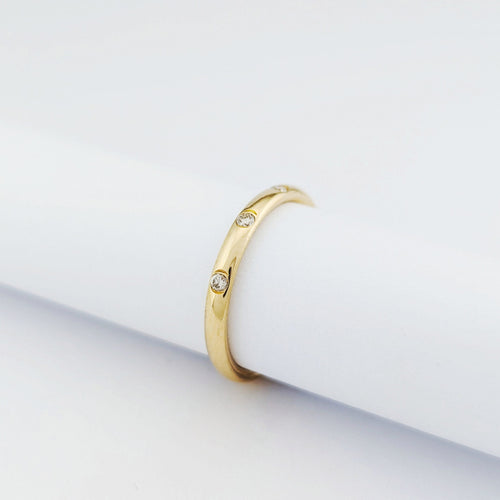 Bague 50.5 Bague alliance en or jaune 18 carats et diamants 58 Facettes 34535