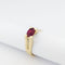 Bague 53 Bague en or jaune 18 carats avec rubis ovale et diamants 58 Facettes 34543