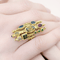 Bague 53 Bague architecturale en or jaune 18 carats et pierres fines 58 Facettes 34550