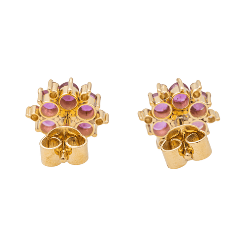 Boucles d'oreilles Boucles d’oreilles puces en or jaune 18 carats rubis et diamants 58 Facettes 3455903CN