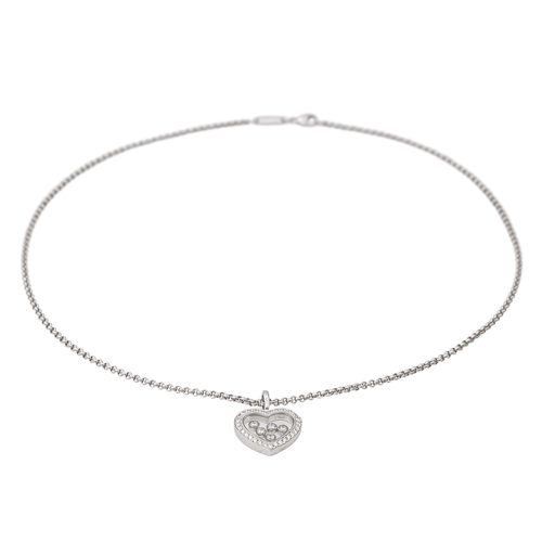 Collier Chopard Happy Diamonds - Collier cœur en or blanc et diamants 58 Facettes 3455932CN