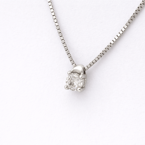 Collier Collier solitaire en or blanc 18 carats et diamant 58 Facettes 34593