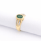 Bague 54 Bague en or jaune 18 carats avec émeraude ovale et diamants 58 Facettes 34631