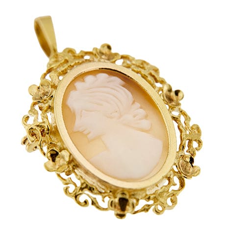 Pendentif Spilla pendentif camée en or jaune 18 kt 58 Facettes 34668