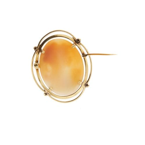 Pendentif Pendentif camée ovale vintage en or jaune 18 ct 58 Facettes 34853