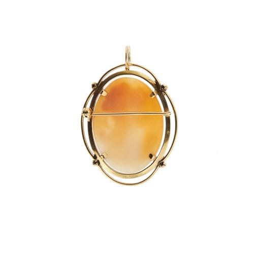 Pendentif Pendentif camée ovale vintage en or jaune 18 ct 58 Facettes 34853
