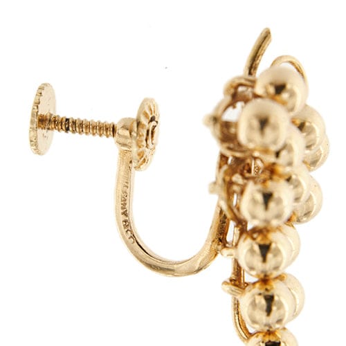 Boucles d'oreilles Tiffany & Co. - Boucles d’oreilles grappe de raisin en or jaune 14k 58 Facettes 34936