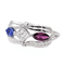 Bague 56 Bague en or blanc 18 carats avec diamant, tanzanite et grenat 58 Facettes 3494226RV