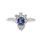 Bague 54 Bague en or blanc 18 carats avec saphir coussin et diamants 58 Facettes 3497500CN