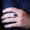 Bague 55 Bague ancienne - Bague saphir de Ceylan en or et platine et diamants 58 Facettes