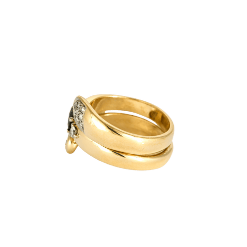 Bague 59 Bague Spirale en or jaune 18 carats et diamants, saphir 58 Facettes BO/240042