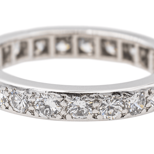 Bague 52 Alliance américaine - Bague en platine 950 et diamants 58 Facettes 3500631CN