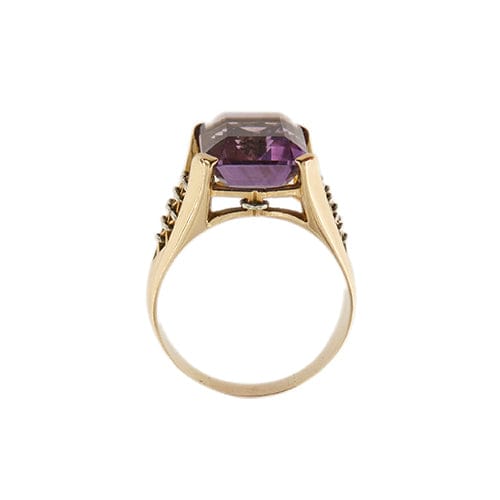 Bague Bague en or jaune 18 carats avec améthyste 6,50 ct 58 Facettes 35012