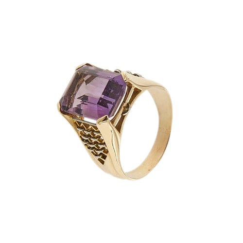 Bague Bague en or jaune 18 carats avec améthyste 6,50 ct 58 Facettes 35012