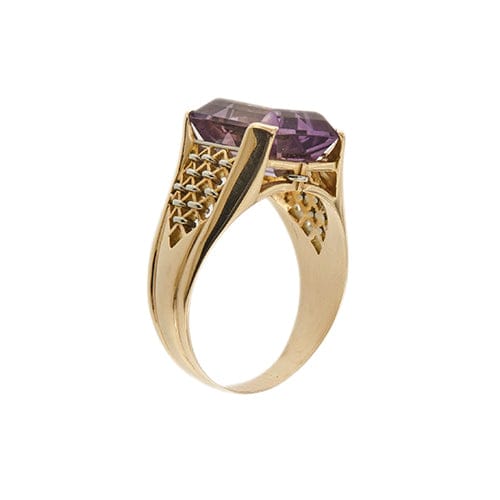 Bague Bague en or jaune 18 carats avec améthyste 6,50 ct 58 Facettes 35012