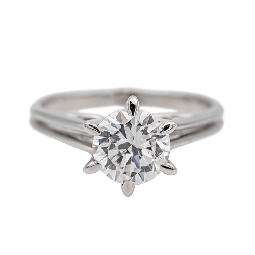 Bague 47.5 Bague solitaire en or blanc 18 carats avec diamant 58 Facettes 3503220CN