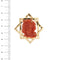 Pendentif Broche pendentif étoile en or rose 14 ct et corail 58 Facettes 35138