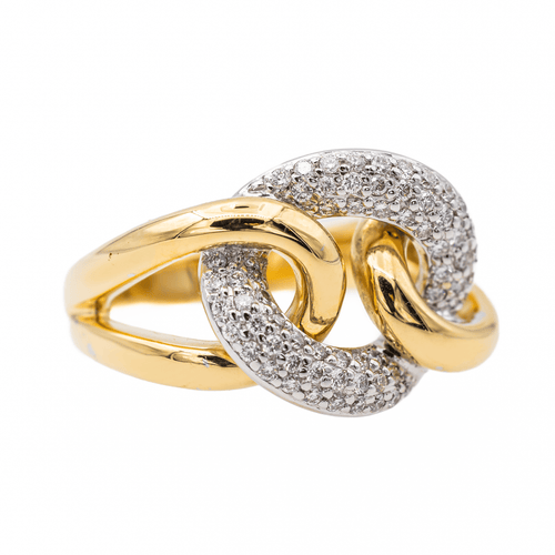 Bague 57 Bague Or jaune, Or blanc Diamant 58 Facettes 3516098CN