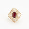 Bague 52 Bague en Or jaune, rubis, diamants 58 Facettes