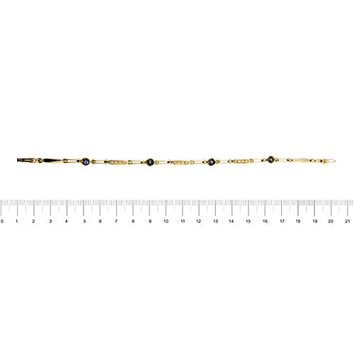 Bracelet Bracelet à segments en or jaune 18 ct avec saphirs et diamants 58 Facettes 35277