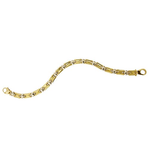 Bracelet Bracelet unisexe à maillons en or jaune et or blanc 18 ct 58 Facettes 35419