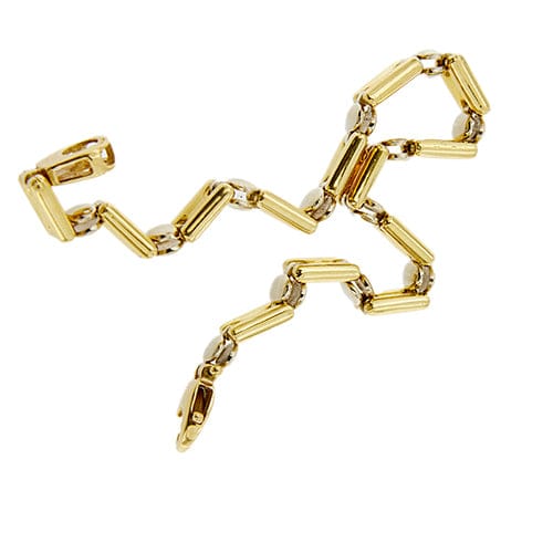Bracelet Bracelet unisexe à maillons en or jaune et or blanc 18 ct 58 Facettes 35419