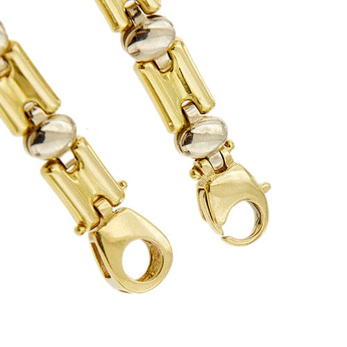 Bracelet Bracelet unisexe à maillons en or jaune et or blanc 18 ct 58 Facettes 35419