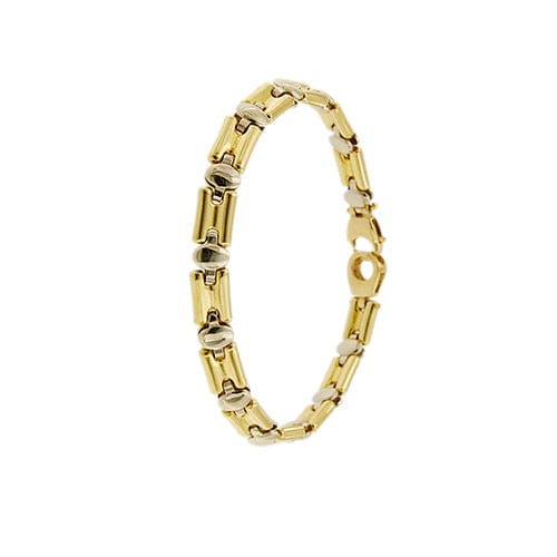 Bracelet Bracelet unisexe à maillons en or jaune et or blanc 18 ct 58 Facettes 35419