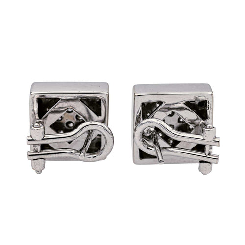 Boucles d'oreilles Boucles d’oreilles en or blanc 18 carats et diamants 58 Facettes 3547824CN