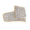 Bague 53 Bague pavée de diamants en or jaune et or blanc 18 carats 58 Facettes 3548953CN