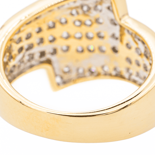 Bague 53 Bague pavée de diamants en or jaune et or blanc 18 carats 58 Facettes 3548953CN