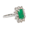 Bague 53 Bague en or blanc 18 carats avec émeraude et diamants 58 Facettes 3565535CN