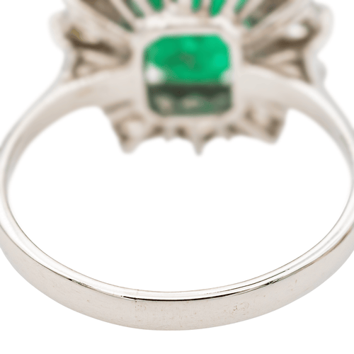 Bague 53 Bague en or blanc 18 carats avec émeraude et diamants 58 Facettes 3565535CN