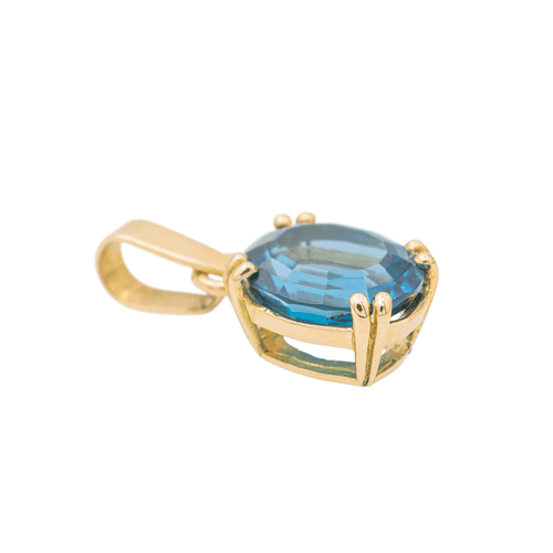 Pendentif Pendentif en or jaune 18 carats serti d’une indigolite 58 Facettes 3576036CN