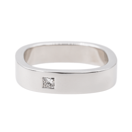 Bague 58 Bague solitaire en or blanc 18 carats avec diamant princesse 58 Facettes 3584452CN