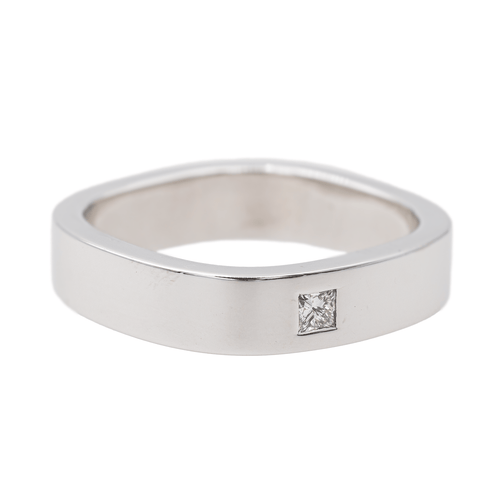 Bague 58 Bague solitaire en or blanc 18 carats avec diamant princesse 58 Facettes 3584452CN