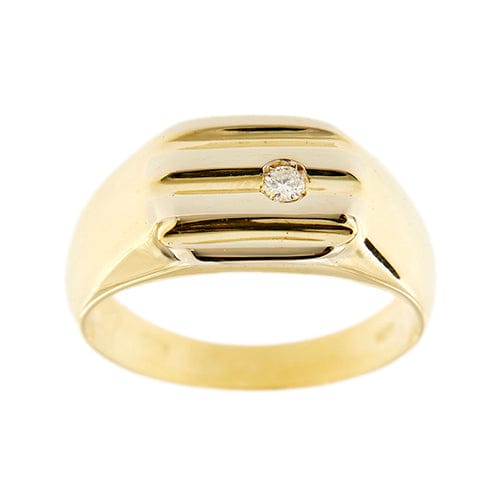 Bague Bague homme - Chevalière en or jaune 18 ct avec diamant 58 Facettes 35928