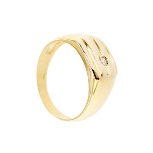 Bague Bague homme - Chevalière en or jaune 18 ct avec diamant 58 Facettes 35928