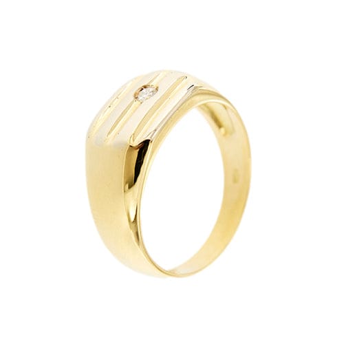 Bague Bague homme - Chevalière en or jaune 18 ct avec diamant 58 Facettes 35928
