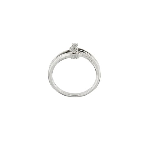 Bague Bliss - Bague trilogie contrariée en or blanc 18 kt et diamants 0,18 ct 58 Facettes 35929