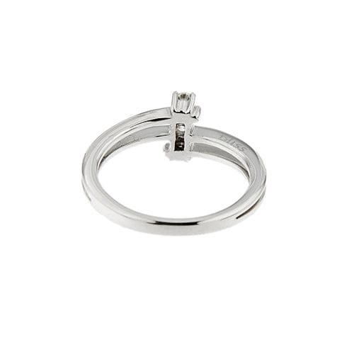 Bague Bliss - Bague trilogie contrariée en or blanc 18 kt et diamants 0,18 ct 58 Facettes 35929