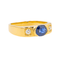 Bague 51.5 Bague en or jaune 18 carats avec saphir ovale et diamants 58 Facettes 3598549CN
