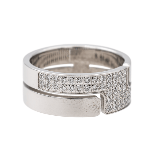 Bague 51 Dinh Van Seventies - Bague en or blanc pavée de diamants 58 Facettes 3601165RV