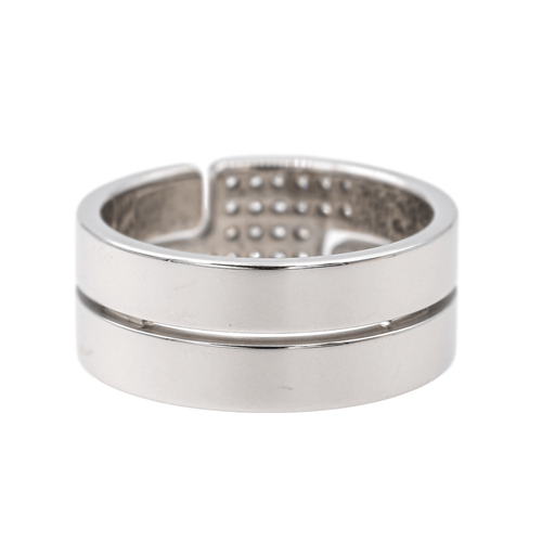 Bague 51 Dinh Van Seventies - Bague en or blanc pavée de diamants 58 Facettes 3601165RV