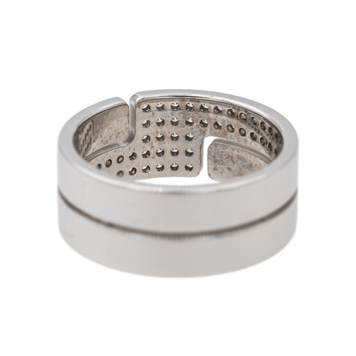 Bague 51 Dinh Van Seventies - Bague en or blanc pavée de diamants 58 Facettes 3601165RV