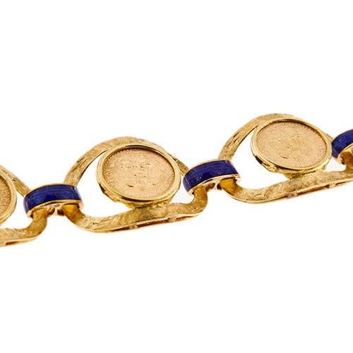 Bracelet Bracelet vintage - Bracelet manchette en or jaune 18 ct avec pièces 58 Facettes 36092