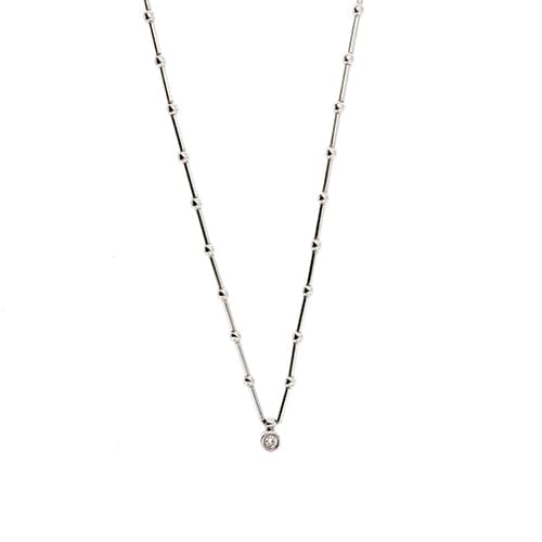 Collier Collier point de lumière en or blanc 18 ct avec diamant 0,10 ct 58 Facettes 36152